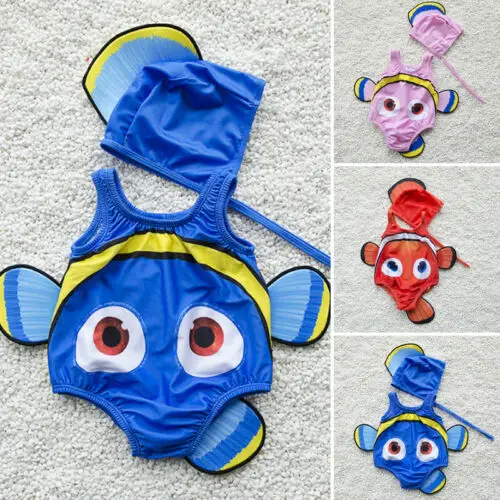 2KS Kids Dievčatko Plaviek zlatá rybka plavky plavky plavecký kostým+plavecký klobúk 2019 Nový roztomilý vysoko kvalitný predaj s horúcimi horúčkami