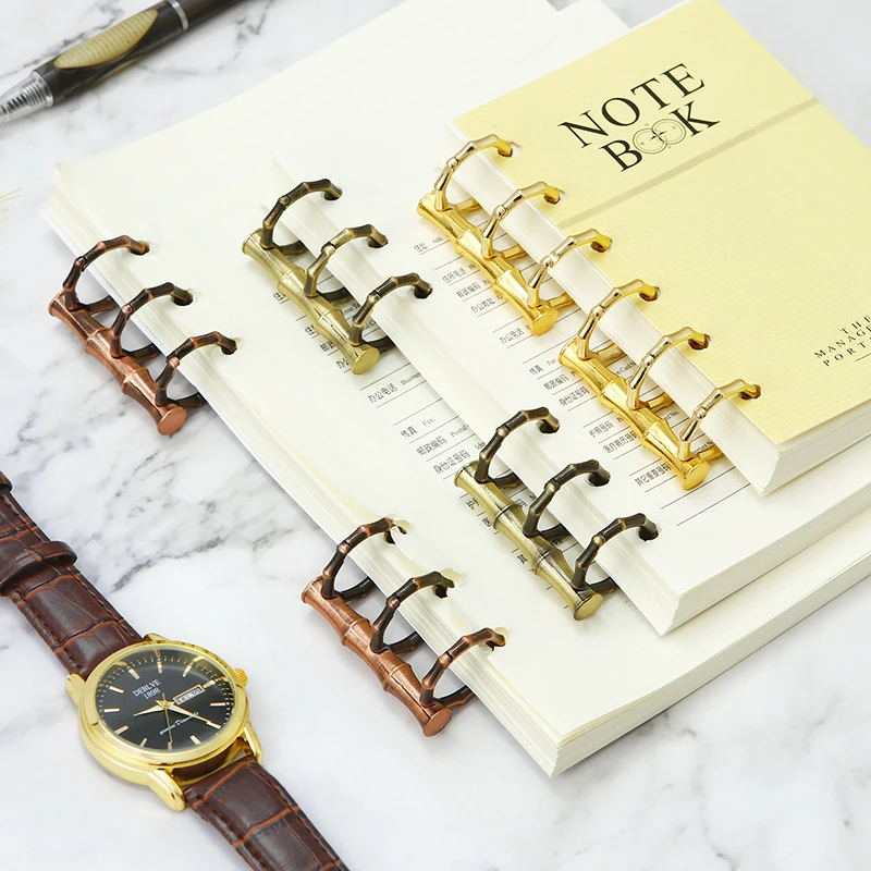 2KS Kreatívny kovový prsteň spojky spojky odnímateľné spona uvoľnené spojivo 3 prstene viazané klipy Office School Supplies