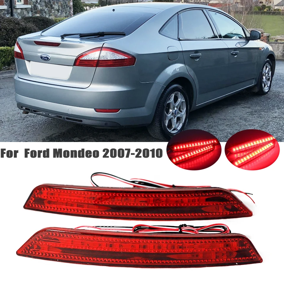 2ks LED LED zadné reflektorové svetlo pre Ford Mondeo 2007 2008 2009 2010 Výstražné zastavenie signálu Brzdová hmlová žiarovka