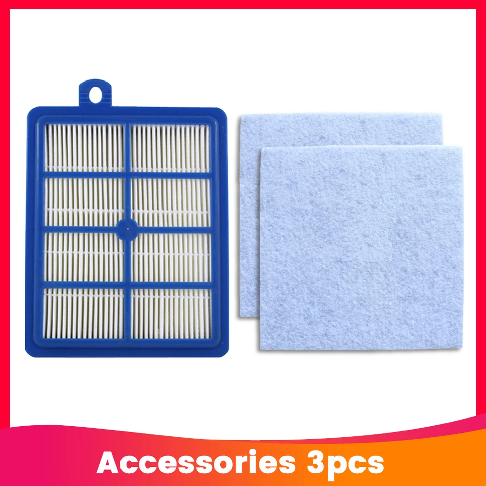 2ks motorový bavlnený filter a 1pc dom na umývateľný Hepa Filter H12 H13 pre Philips Electrolux AEG vysávač Výmena dielov