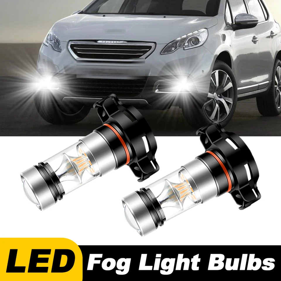 2ks na roky 2013-2019 Peugeot 208 2008 LED auto predné hmlové žiarovky žiarovky 2504 PSX24W 12276 Chyba bezplatne 6000K Príslušenstvo
