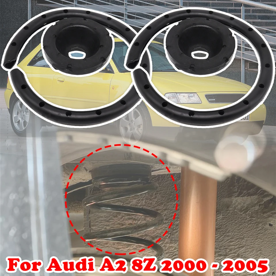 2ks pre Audi A3 8L Zadná nápravy listovej cievky Gumber Springs Plate Gu Gum Buffer Sedadlá rukávy 1999-2001 2002 2003 Zostavy vzpery