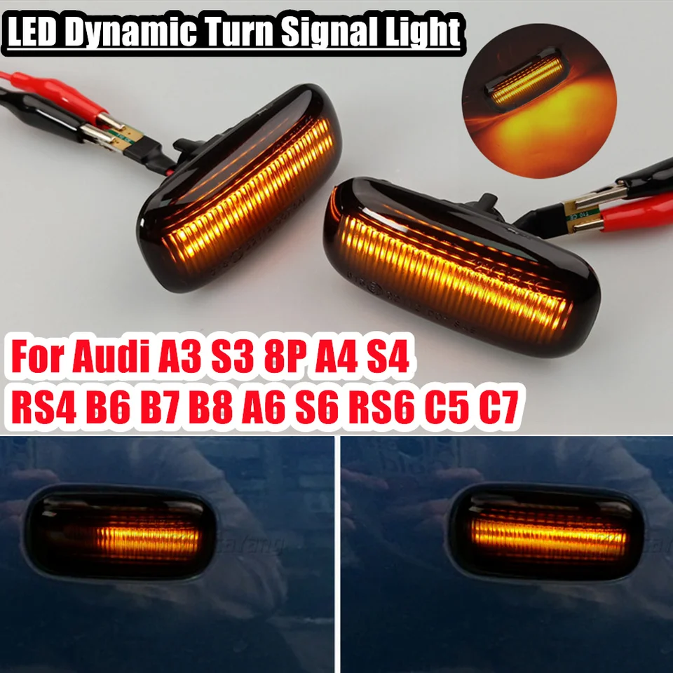 2ks pre Audi A3 S3 A4 RS4 S4 B6 B7 A6 S6 RS6 C5 S6 RS6 C7 LED DYNAMICKÁ SIGNAL SIGNAL SIGNAL SIGNICENCENCENCIACIÁLNE BLINKER 8E0949127