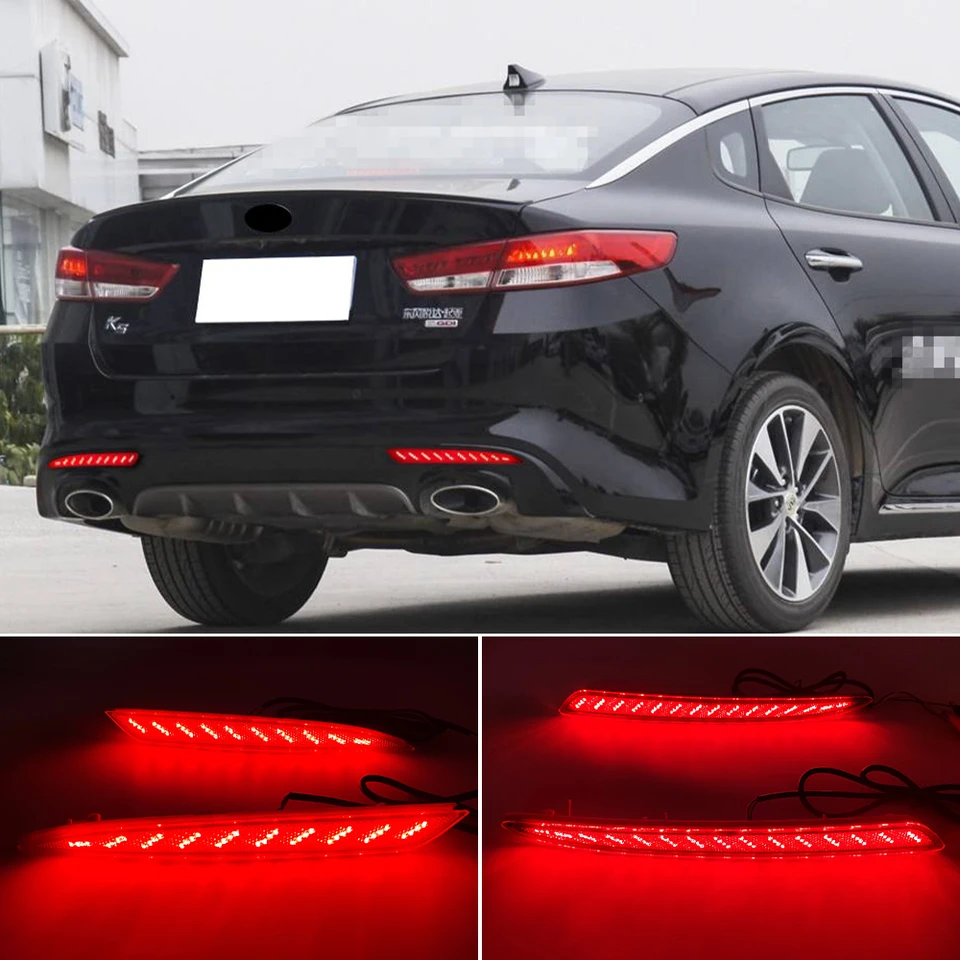 2ks pre Kia Optima K5 2016 2017 Zadný reflektor REFLECTOR SVETLO S TOWN SIGNAL LIGH LED LED PARKOVANIE VÝSTRAHA LAMP BRZDA SVETLO