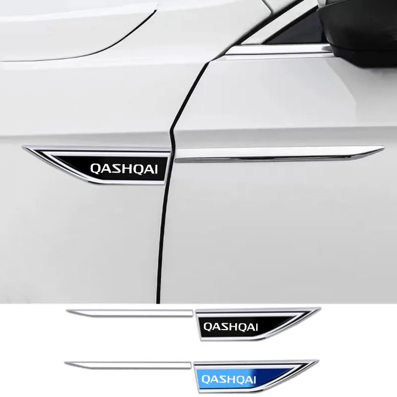 2ks pre Qashqai J10 J11 J12 Side dvere auta Blade Car Metal Sticker Exterior Dekoratívne nálepky Modifikácia