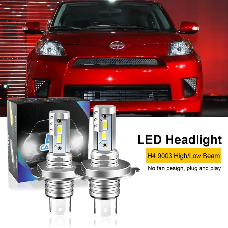 2ks pre Scion XD 2008-2014 H4 9003 LED žiarovky CSP Fanless s Canbus High & Low Beam H4 LED svetlomet 12000LM