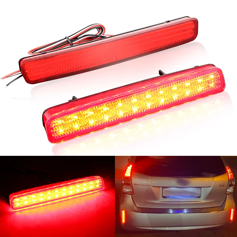2ks pre Toyota Prius v Esquire Spade pre Scicion TC LED zadný nárazník reflektor Svetlo brzdenie Signálna žiarovka Reflexné prúžky Žiarovka