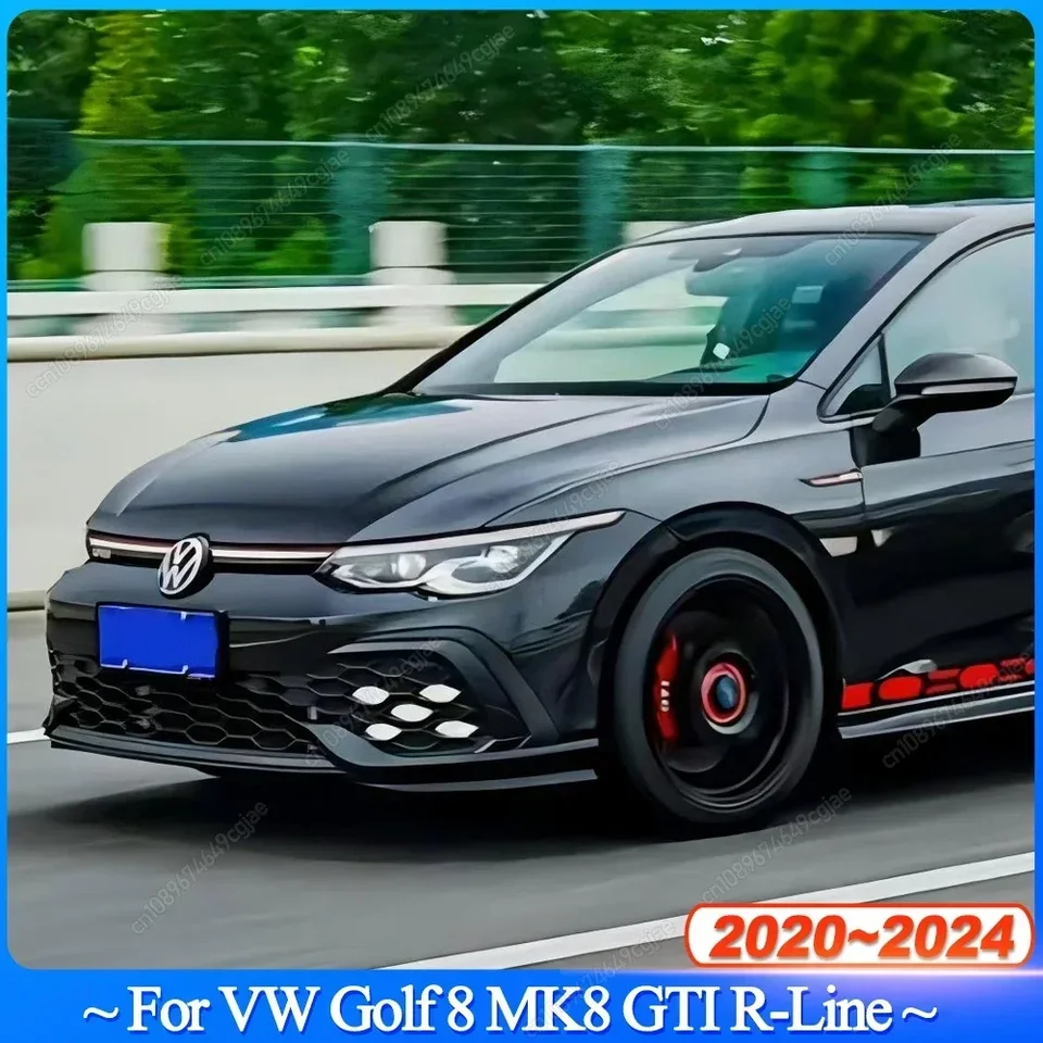 2ks pre VW Golf 8 MK8 GTI R-Line 2020-2024 Predný nárazník automobilu Hmlová lampa Grille Cover Canard Body Gods Gloss Black Tuning