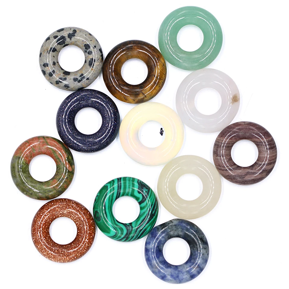 2ks Prírodný kameň Half Dier Polovce korálky 6x20 mm okrúhle krištáľové ružové kremeň Unakite Opal voľné korálky pre šperky výroby DIY doplnky
