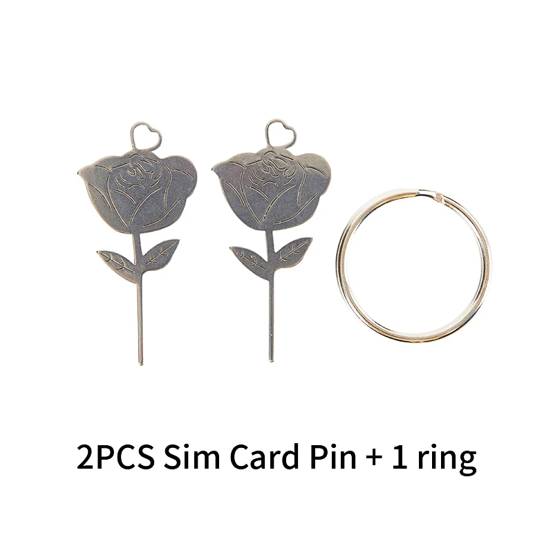 2ks/sada ružová tvar z nehrdzavejúcej ocele pre smartphone SIM karta Demontáž Eject PIN Key Tool Universal Thimble
