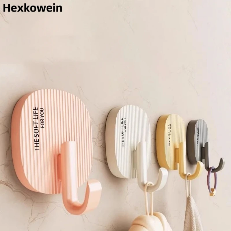 2KS Self Adhesive Silné nástenné háčiky držiak na uterák na uterák z kúpeľne Kúpeľňa Kuchynský kabát Hák Hote Hote Storage Doplnky