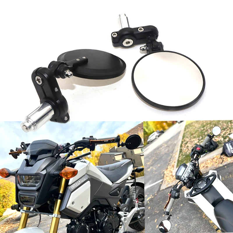 2ks /set 22 mm Univerzálne motocykle zrkadlové hliníkové príslušenstvo motora Čierna rukoväť koncový koncový chrbát Spätné zrkadlá