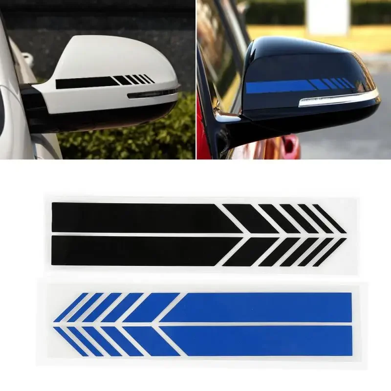 2ks/set automobil Universal Sticker Non Fading Fading Farba Stripe Stiapka pretekárskych prúžkov bokom Zadný výhľad na zrkadlo dekorácie