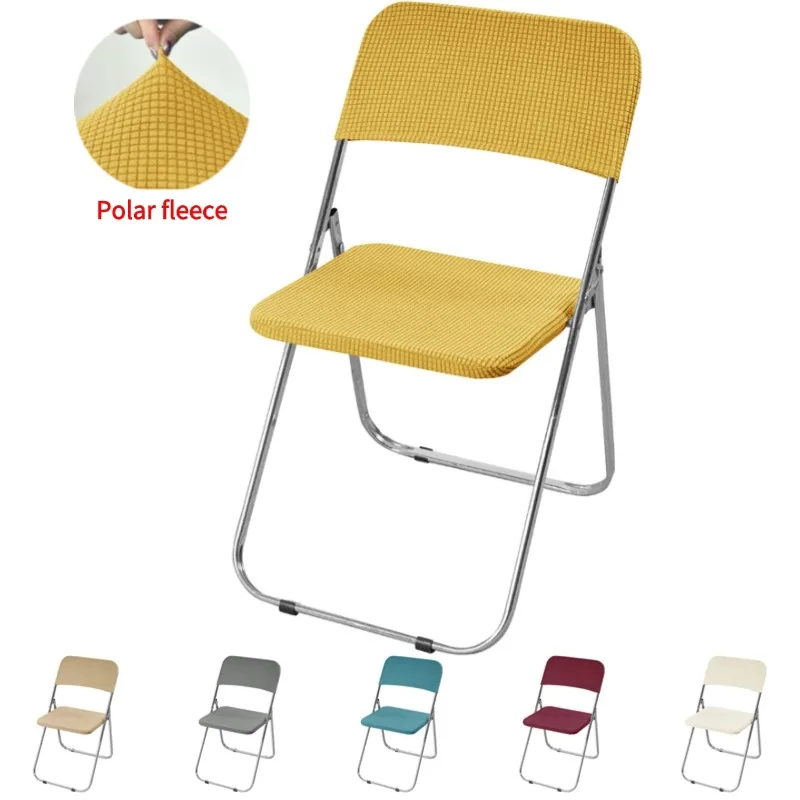 2ks/set Polar Fleece Skladacie stoličky pokrývajú elastické jedálenské stoličky Slipcovers Sedadlá sedadla so svadobou