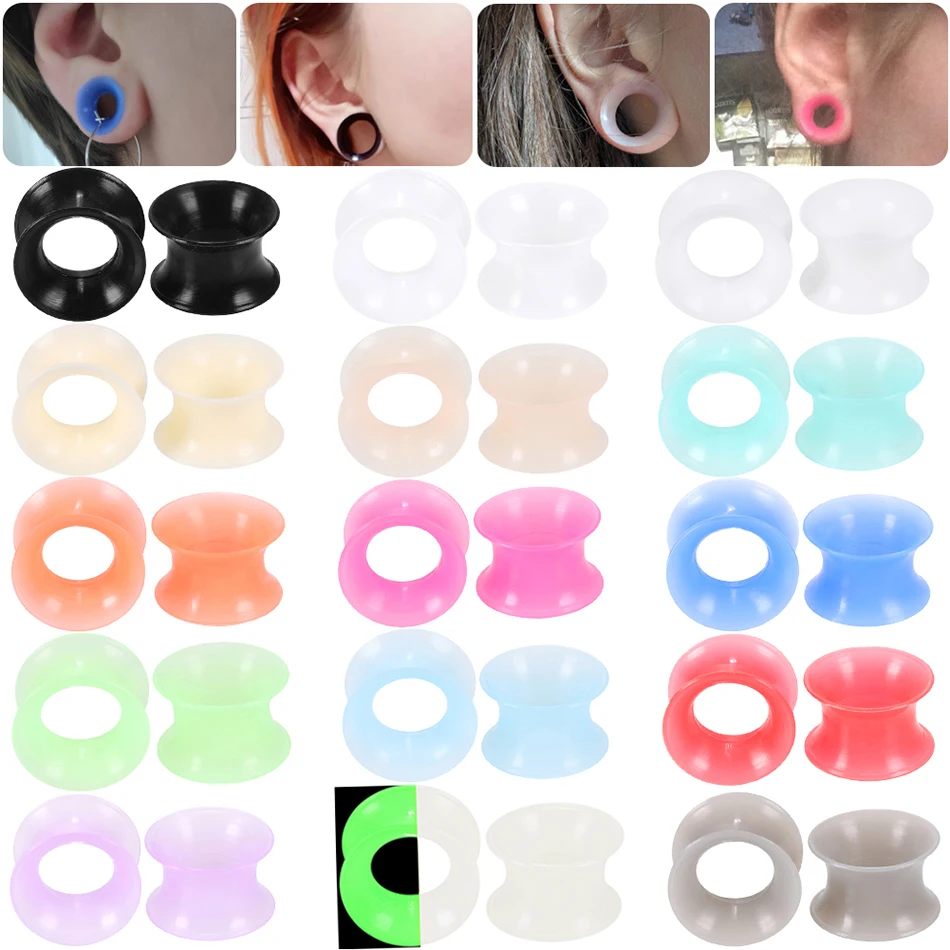 2KS Silikónové ušné zátky a tunely uší piercing Earlets Screp Sucking Expander Expander Ear Meeres Body šperky piercing