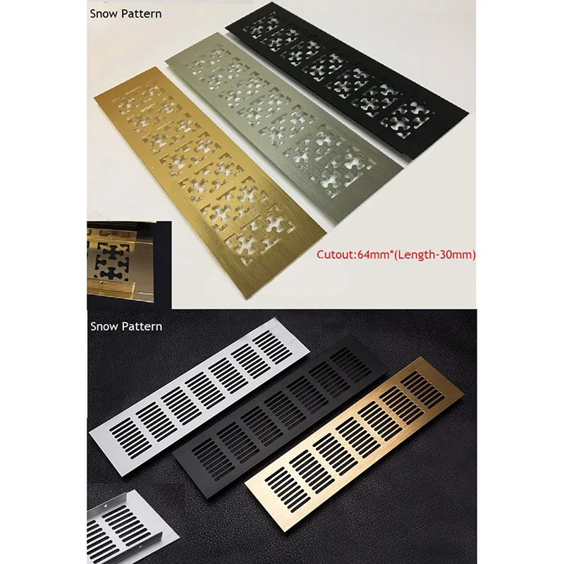 2ks Sneh Sneh Flower Grid obdĺžnik Zlato strieborná čierna hliníková vzduchová mriežka pokrýva nábytok skrinky na skrinku skrinky na topánky