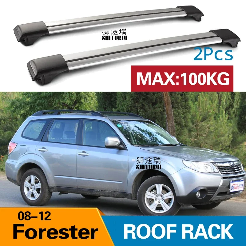 2ks strešné bary pre Subaru Forester (SH SJ) 2008 - 2018 2008 2012 2012ALUMINUM Zliatina Bočné bary krížové koľajnice Rails Rack batožina CUV SUV