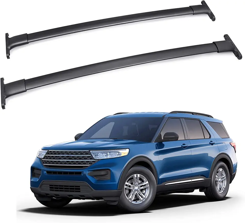 2ks strešné tyče pre Ford Explorer 2016-19 SUV Hliníková zliatina Bočné tyče Krížové koľajnice Rails Rack Batcher Nosič s bočnými koľajnicami