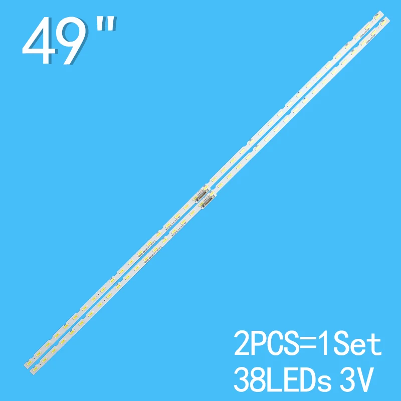 2ks/súprava LED prúžky pre Samsung TV UE49NU7120U UE49NU7105K UE49NU7102K UE49NU7100W UE49NU7179U UE49NU7300K UE49NU7372U