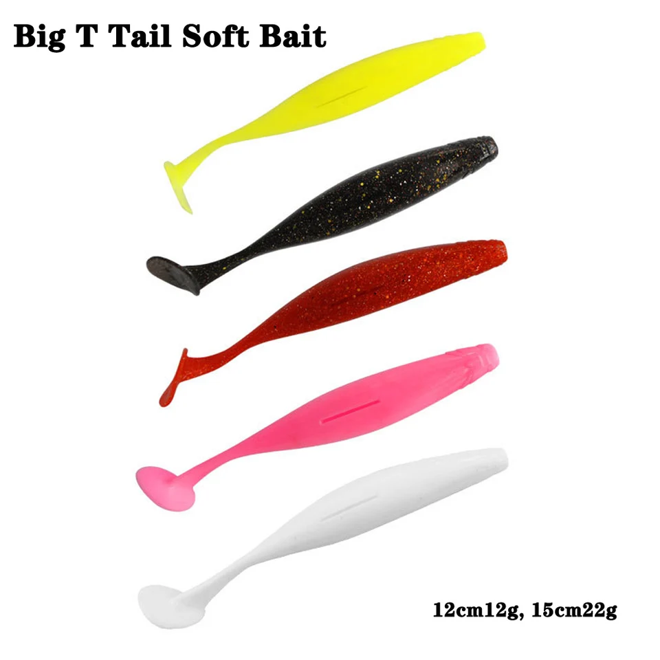 2ks/veľa hlbokého mora Big T Tail Soft Fish návnad