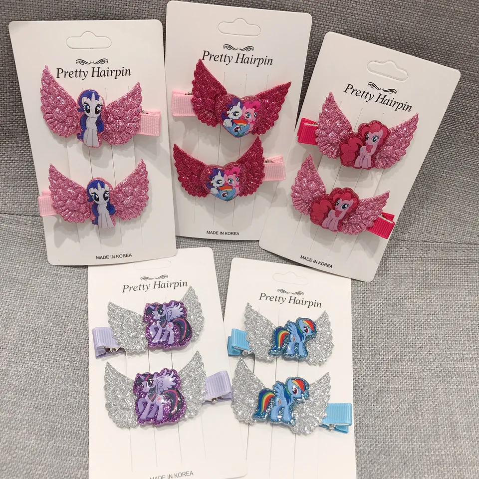 2ks/šarža karikatúry zvierat Unicorn Wing Clip Reviin kovová barrette Ornament Accessories lesklou DIY Drinket pre darček na párty darček