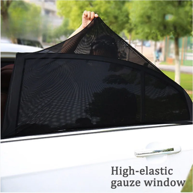 2ksové auto predné a zadné bočné okno Sun Sun Shade Cover Cover Izolácia anti-mosquito tkanina Shield UV chránič slnečného závesu