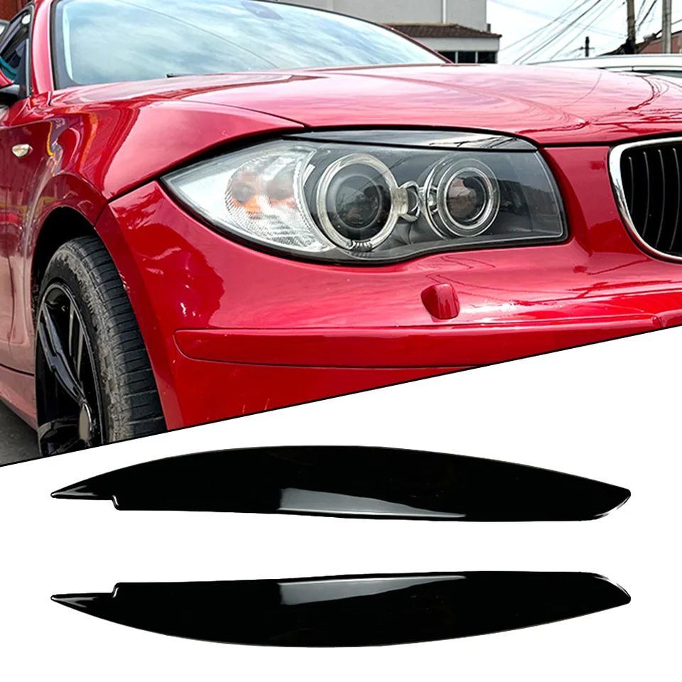 2ksové auto Svetlometové očné veko prekrýba čierne plastové obočie pre BMW 1 Series E87 E88 E81 E82 O viečkach 2008-13 Automatické príslušenstvo