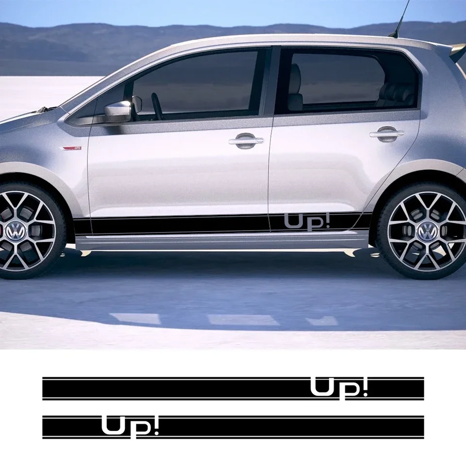 2ksové dvere auta Side prúžky sukne obtisky Grafika pre Volkswagen VW Up Auto Body Decor Decor Vinyl Film ladenie doplnkov