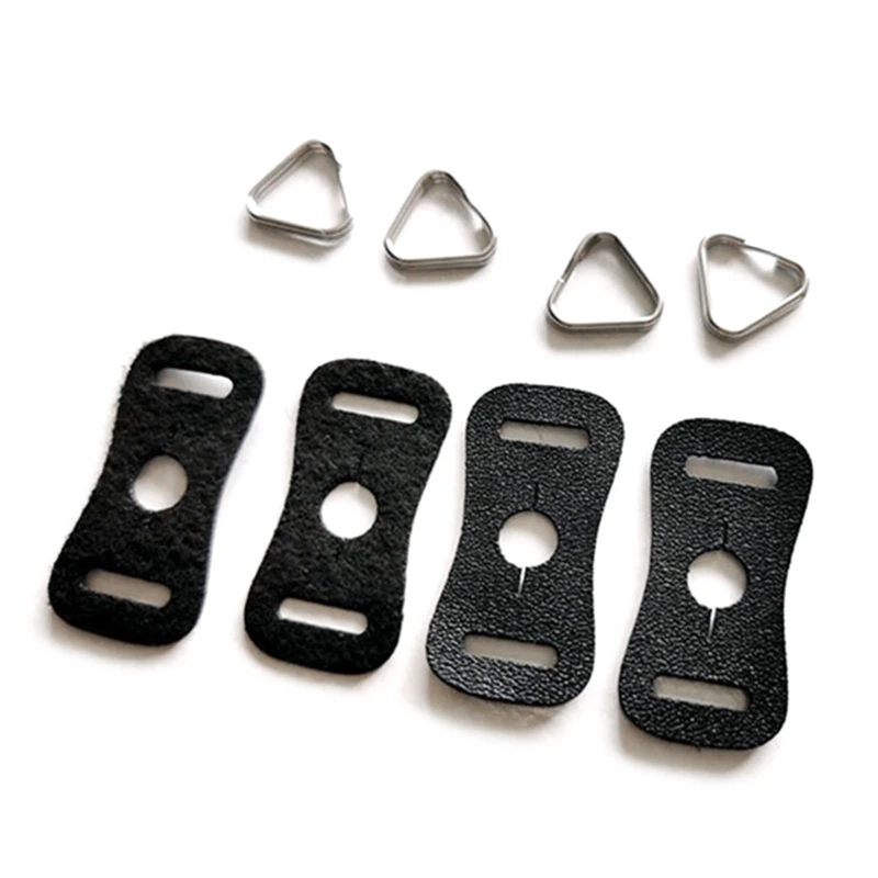 2ksové fotoaparátové remienok Triangle Split Ring Ring Hook PU kožené ochranné krycie vankúšiky proti škrabaniu kožené tesnenie