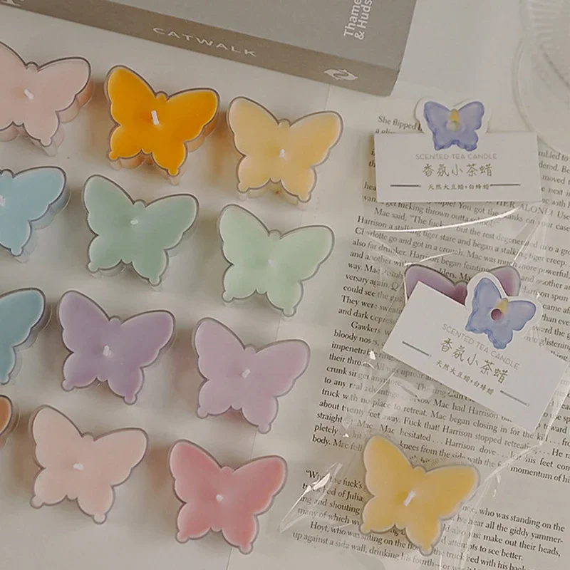 2ksové motýľové voňavé sviečky aromaterapeutické sviečky Sójový vosk Vôňa Tealight narodeniny oslava svadobný dom hotel dekor