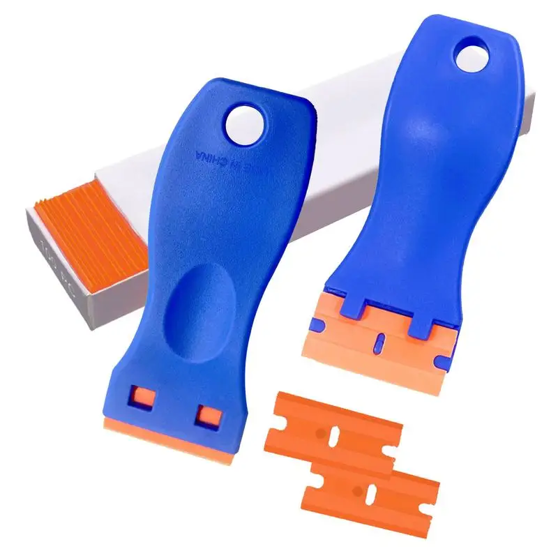 2ksové nálepky na nálepky na nálepku Scraper Remover Scrapper Scrapper Scrapper Scrapper Screping Rýchle čistenie štítku REMOVER, 100ks ABS Blades