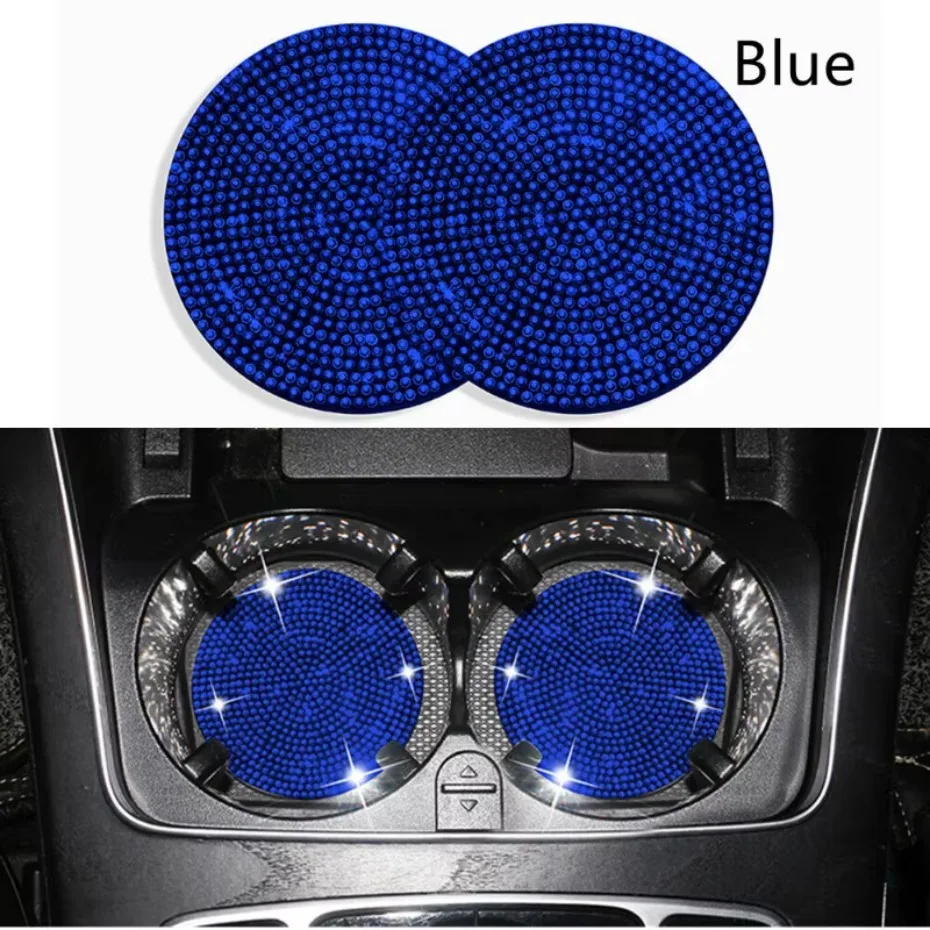 2ksové príslušenstvo automobilom modrý interiérový blingový držiak držiak vložka Coaster