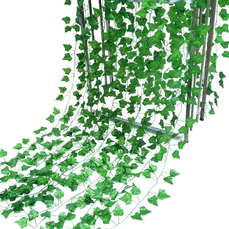 2ksové umelé rastliny Simulované zelené listy Simulované creeper lista brečtanového pásu pseudogreen lista viničový dekoračný príslušenstvo