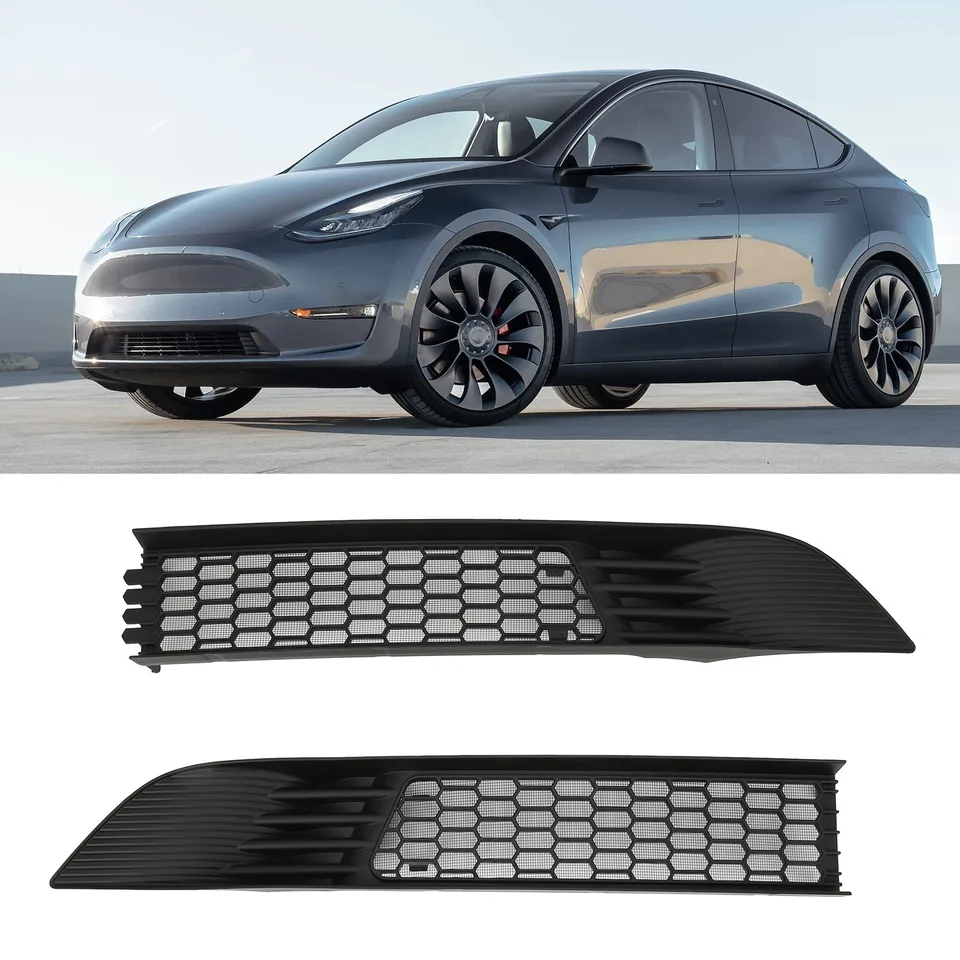 2ksové vzduchové vstupné odvzdušňovacie mriežky predné grilovacie sieťové svetlé čierny nárazník Vente mriežky pre Tesla Model Y 2020-2023