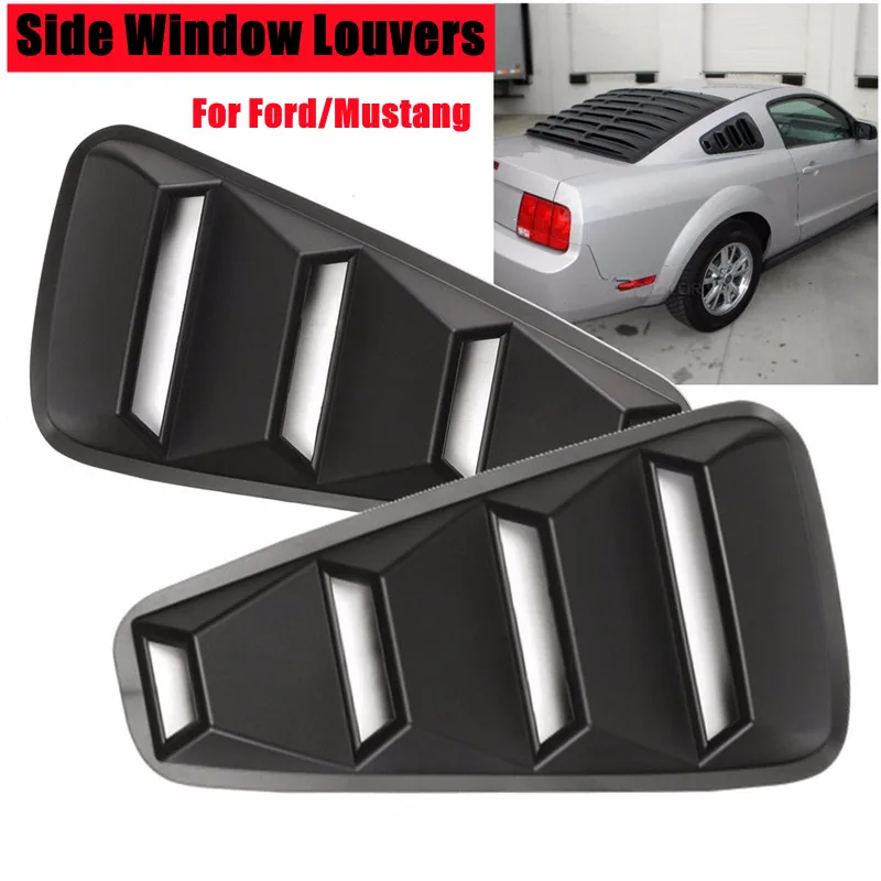 2ksové žalúzie Spoiler Panel Panel zadného bočného krytu okna štvrť okna pre Ford Mustang 2015 ~ 2018 výmena automobilu