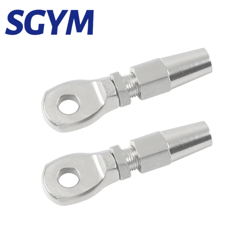 2ksový zábradlie káblového zábradlia Swage Eye Eye Termal Tension Hardware pre 5 mm drôtené zábradlie na terasu Rainting terasy