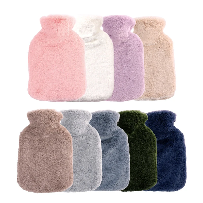 2L horúca voda vrecko Ochranné puzdro Zimné odnímateľný plyšový kryt za studena, teplý faux Fleece Fleece Cover Cover Covery