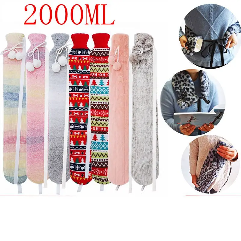 2L roztomilá horúca voda Fľaša prenosné teplé brucho Treasure Belt Ochranný kryt ruky Ohrievače dlhé fľaša s horúcou vodou odolnou za výbuch