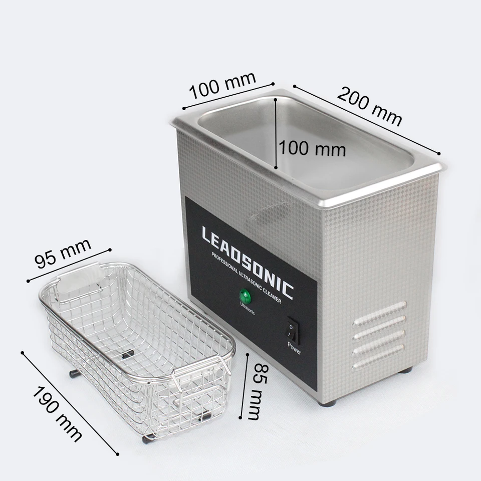 2L ultrazvuková kúpeľňa 60W s kovovým košom Sus304 Tank Použitie pre šperky okuliare Mince manikúrové náradie ultrazvuk Clean 110V alebo 220V