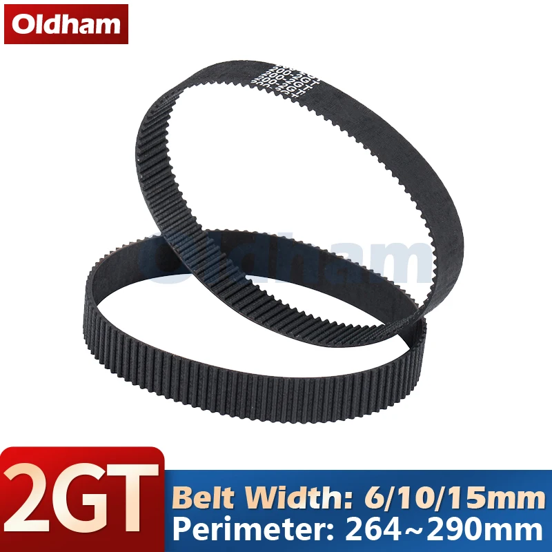 2M 6/10/15 mm šírka pásu 2gt časovací pás GT2 Dĺžka obvodu 264-290 mm 2M