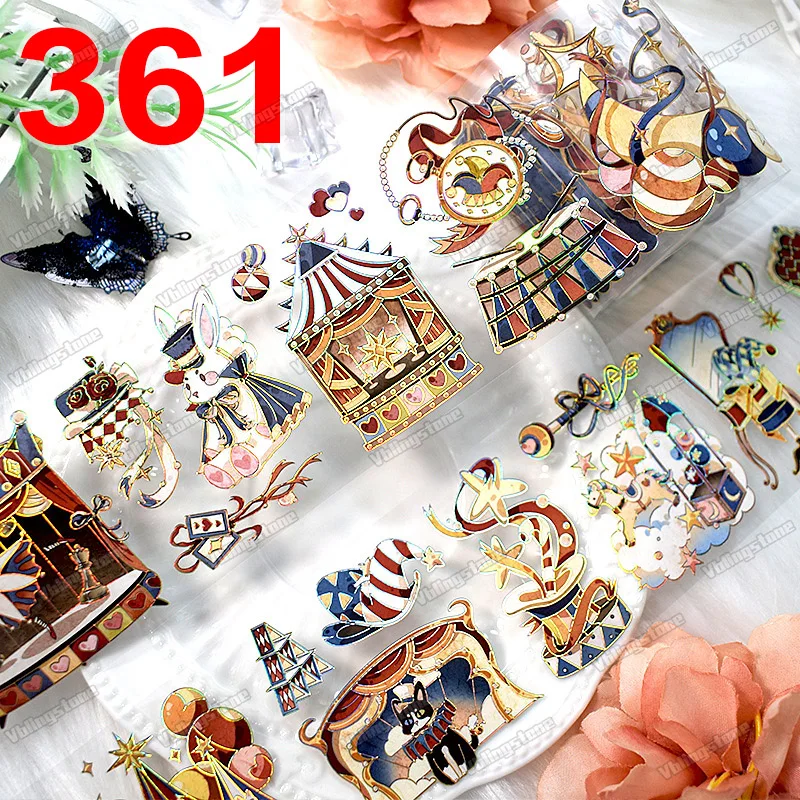 2M cirkusová skupina Washi Tape Acrobatic Performance Pet Tape Tape Sticker Scrapbooking Maskovacia páska pre denník estetické kancelárske potreby