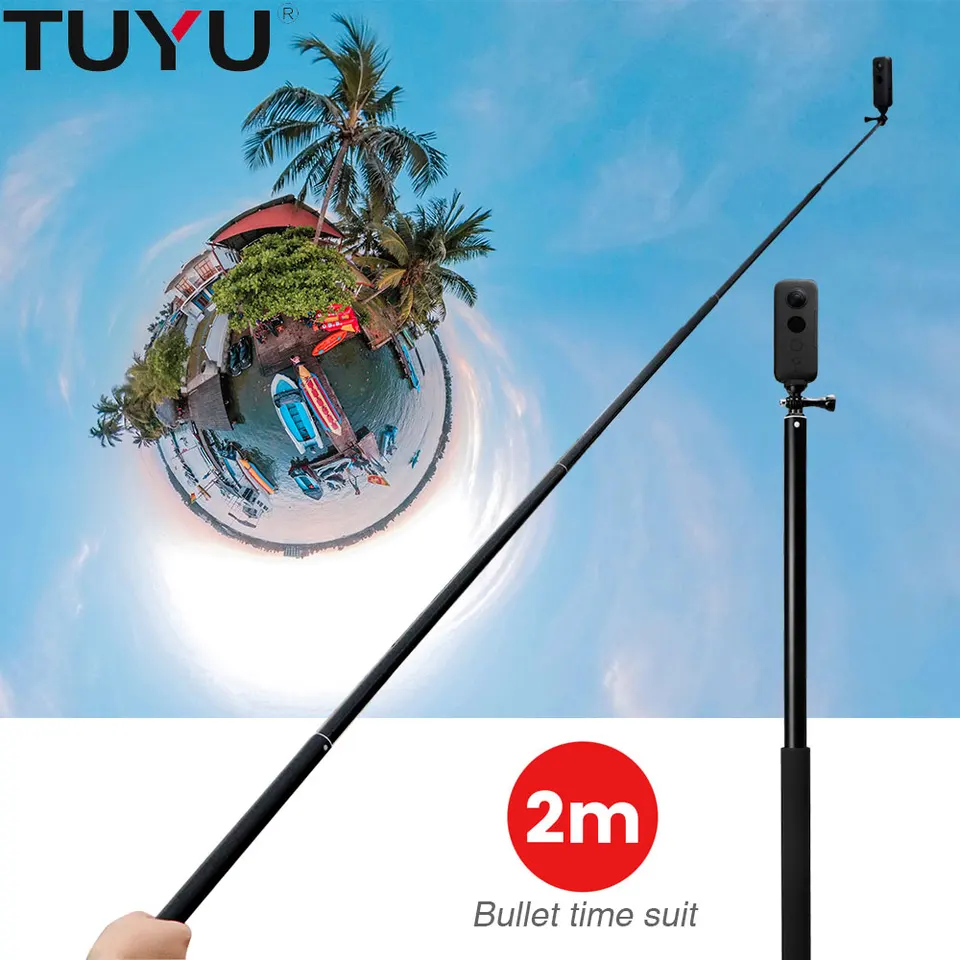 2M hliníková zliatina Monopod Selfie Stick pre Insta360 ONE X /X2 /DJI Osmo vrecko GoPro Max Hero 9 8 SJCAM COMERACE PLYPLY APLOTY
