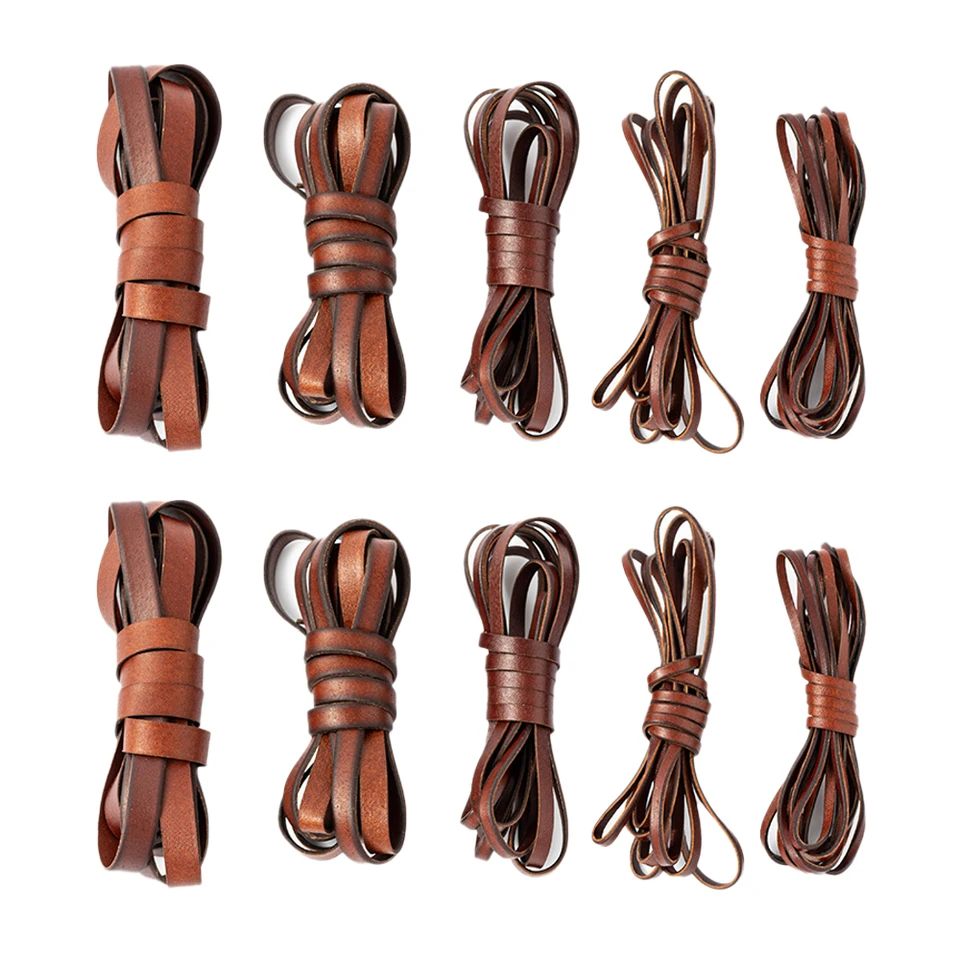 2M Plochá pravá hnedá kožená šnúra skutočný prúžok pre náramok kľúča Keychain šperky DIY hodinky kapela kabelka Craft výroby doplnkov