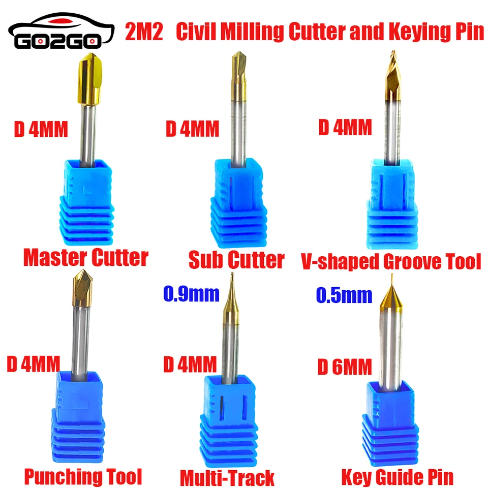 2M2 Tank Civital Fleging Cutter a Keying Pin, kompatibilný s automatickým strihom kľúča 2M2 Pro Automatic Key, zámočnícky