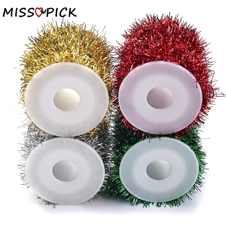 2mm 118.11in vianočné pozlátko Kovové pásové pásmo Glitter Tinsel Tinsel Ribbon na vianočné narodeninové oslavy dekorácie