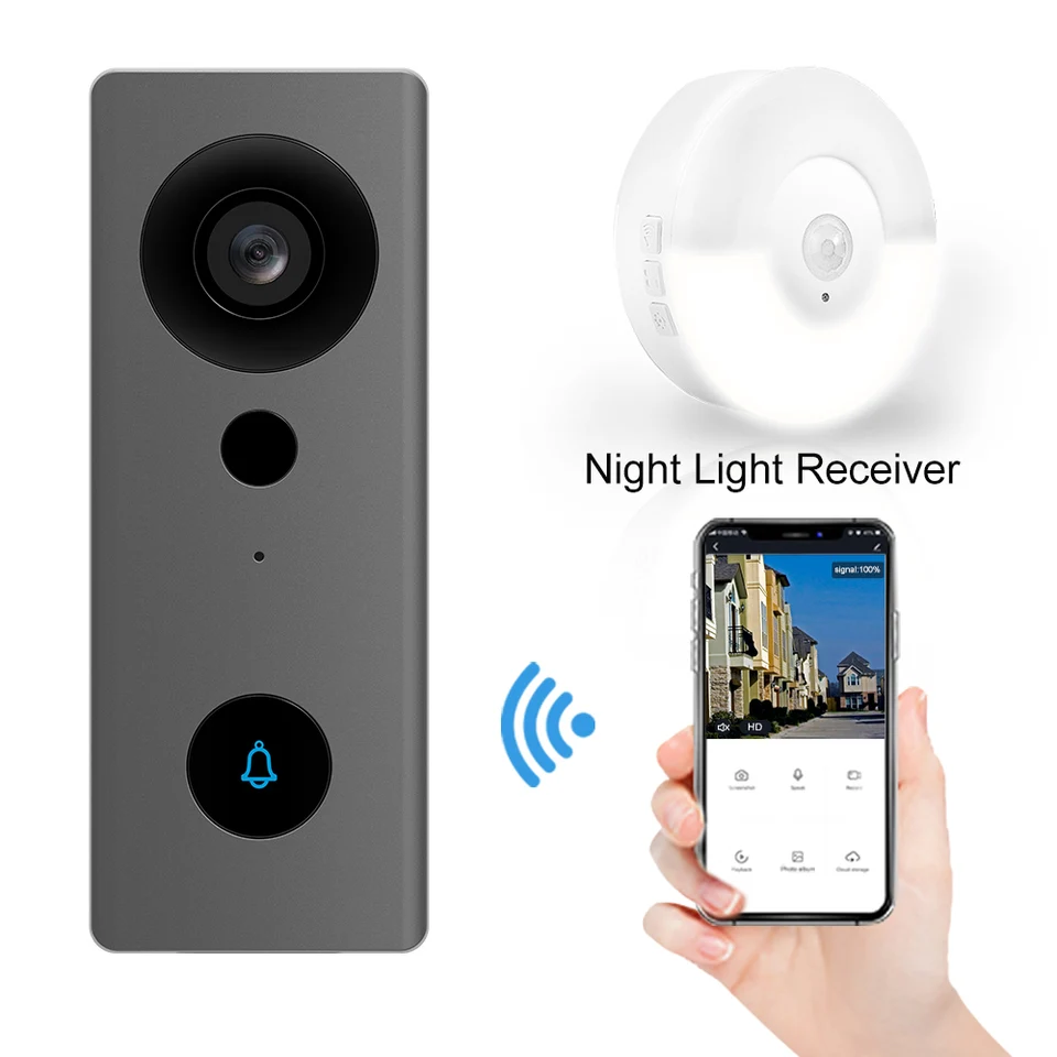 2MP 1080p TUYA APP Wireless WiFi IP Door Brušor Visual Dvere Phone Interkom interkom PEEPHOLE Viewer Dvere Fotoaparát s vnútorným zvonom