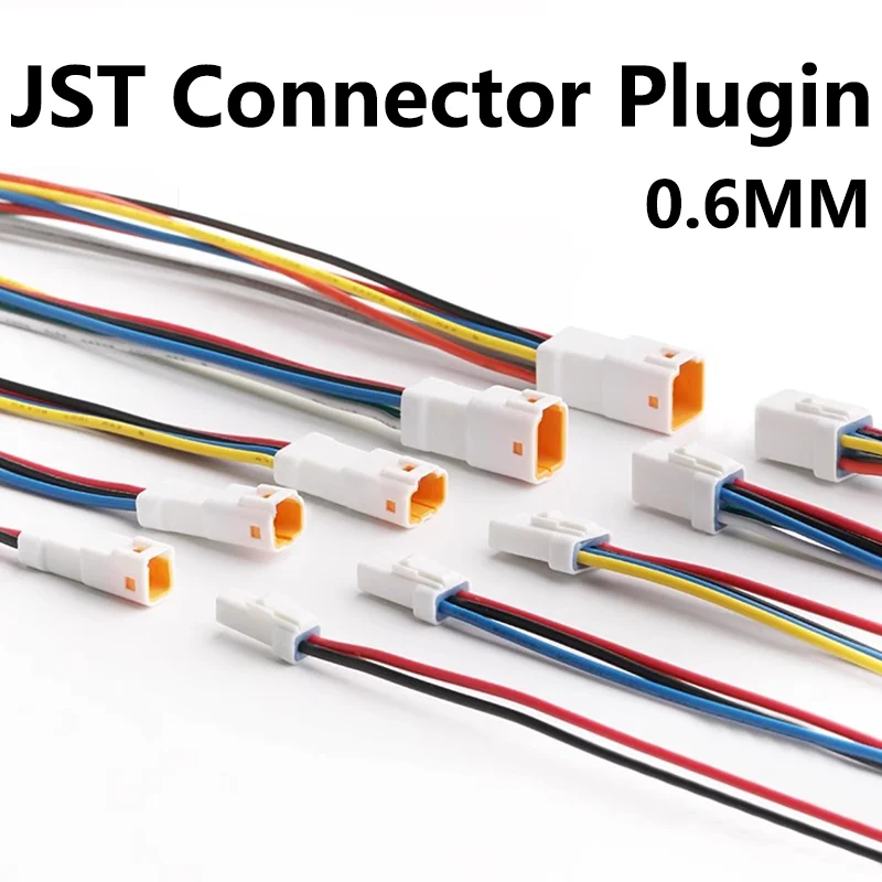 2p 3p 4p 6p 8p 0,6 mm vodotesný drôtový konektorový zástrčka samec a ženská zásuvka s káblom JST jwpf elektrické konektory