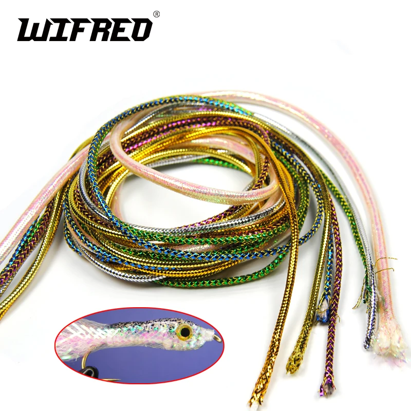 2pack/4m holografický Mylar Cord Gold Silver Pearl Flashabou Minnow Body Braid Flash Bleskové hadičky pre rýb vliekajúci materiál 3 mm