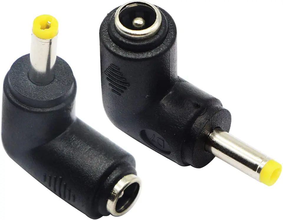 2pack DC4.0x1,7 mm muž 90 stupňov k uhlu DC5.5x2.1 mm ženský adaptér DC Barrel napájací konektor nabíjacieho kábla pre tablet