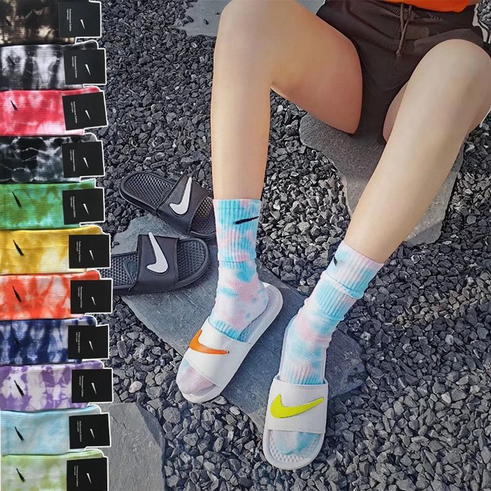 2pair nový jarný letný letný kravaty ponožky Hip-hop Pure Color All Cotton Man and Woman ponožky